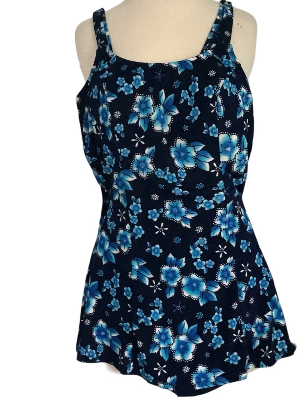 Maxine of Hollywood Navy Blue Floral Tank Dress